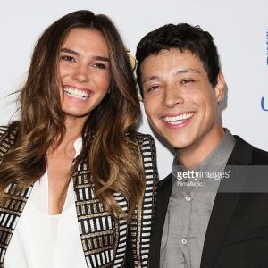 Fashion Model Rachel Vallori L and Actor Reynaldo Pacheco R attend Latina Magazines Hot List party at The London West Hollywood on October 6 2015 in West Hollywood California