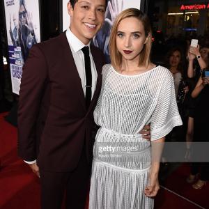 Actors Reynaldo Pacheco L and Zoe Kazan attend the premiere of Warner Bros Pictures Our Brand Is Crisis at TCL Chinese Theatre on October 26 2015 in Hollywood California