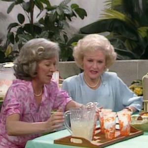 Still of Polly Holliday and Betty White in The Golden Girls 1985