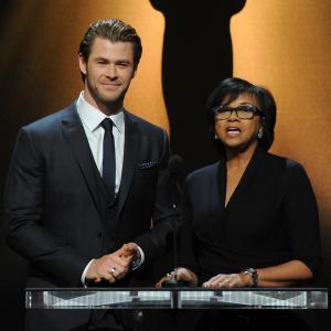 Chris Hemsworth and Cheryl Boone Isaacs at event of The Oscars 2014