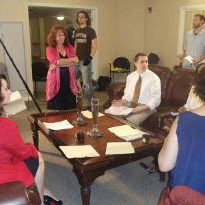 Collective Anger  Conference scene with actors Maureen Vlaco as Loren Curtis Reid as Steve Erin Stewart as Samantha and Mailene Downes as Carly