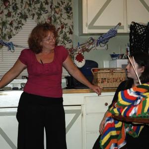 The Happy Widowers. Sharlene B. DuLac and Heather Poulos (Eloise) prepare for scene.