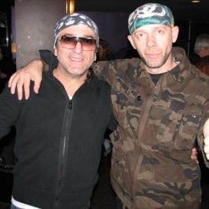 Mladen Tifa Vojicic and B R Tatalovic on the set of BAT rockumentary production 2006