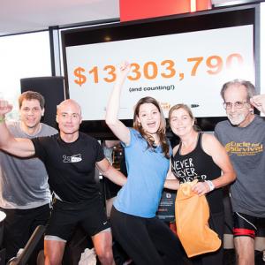 After Los Angeles Ambassador Laura Harman announces the 13 million dollar total for Memorial Sloan Ketterings Cycle for Survival
