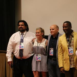 Director Anouar H Smaine middle with fellow Producers Gabriel Schmidt Jessica Duval Gary Levingston and Jacqueline Guzman