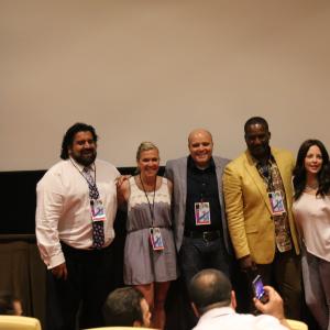 Director/Producer Anouar H. Smaine at a Q&A with Producers Gabriel Schmidt, Jessica Duval, Gary Levingston, and Jacqueline Guzman. Beverly Hills, California
