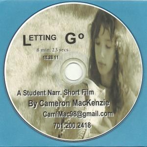 DVD of Camerons Short Film Letting Go 2011