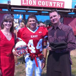 The Cafferty family on the set of Friday Night Lights