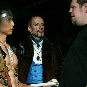 Behind the scene of When the kings battle. Actors:James Kyson and Frankie Ray with Director: John K.Bucher Jr.