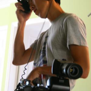 A crew member behind the scene of House Call directed by Sevak Ohanian