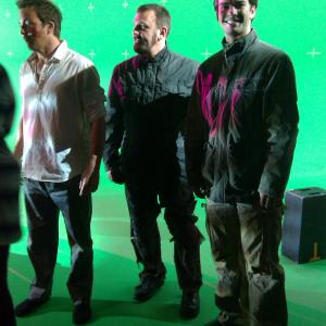 Sean Patrick Flanery, Ward Edmondson, and Kerrington Fier on the set of San Francisco, 2177