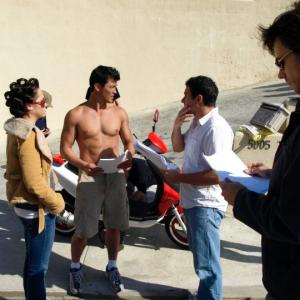 Between takes with Twiharder producerwritercostar Christopher Sean director Giorgio Caridi and producer Clint Keepin
