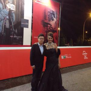 Zhou Difei with Maria Grazia Cucinotta