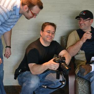A dynamic Trio... Josh Pies (CD/Producer; Right), Andrew Manzano (DP/Director; Center), Dave Bode (DP; VFX/Editor Left).