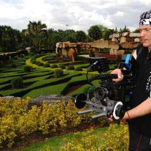 Roy checking a shot angle and lens at Nong nook gardens in Thailand.