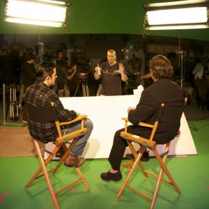 On set with Ricky Ratchman and Richard Tyson.