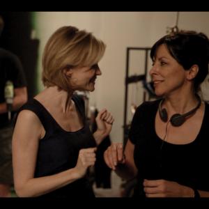 With Constance Brenneman on the set of Anatomy of a Love Seen
