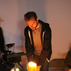 Prepping a shot on the set of Dead Weight