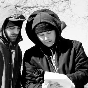 Director of Photography Travis Auclair and CoDirector John Pata plan a shot on the set of Dead Weight