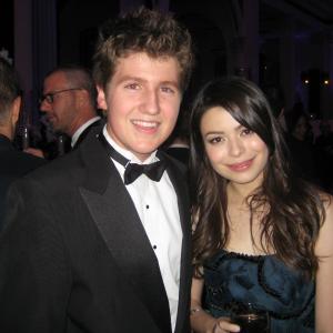 David at the Emmys after party photoed with Miranda Cosgrove for iCarly