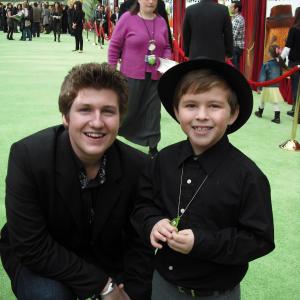David with Gunner Smith on the Green Carpet of The Muppets Premiere