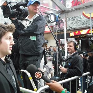 David getting interviewed by Entertainment Tonight on the Green Carpet at The Muppets World Premiere