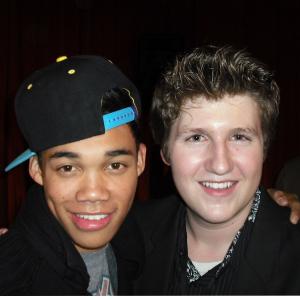David Buehrle with Disney's Shake It Up's, Roshon Fegan at The Muppet's Premiere and After Party.