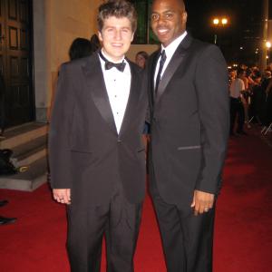 David with host Kevin Fraizer of Entertainment Tonight on the red carpet