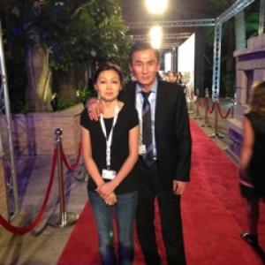 Marina Kunarova with Yernar Malikov in Dubai Film Festival
