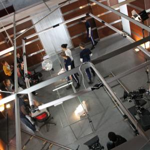 On the set of the film 