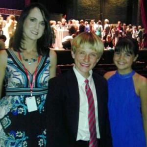 Nathan Gamble (Trey Caldwell) and Bailee Madison (Kate Slater) at 25 Hill Premiere