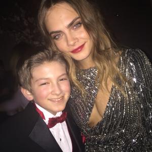 Josiah Cerio with Cara Delevingne Paper Towns Premiere NYC