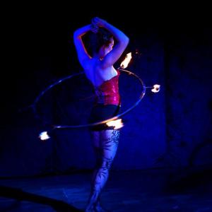 Anna Chazelle fire dances at The Muse Brooklyn's MUSEIAM 05/25/14.