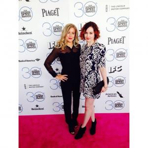 With Jasmine McGlade at the 2015 Independent Spirit Awards