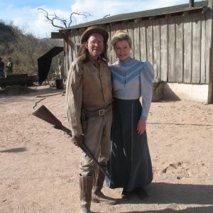 On Set with Sheree Wilson while filming The Gundown