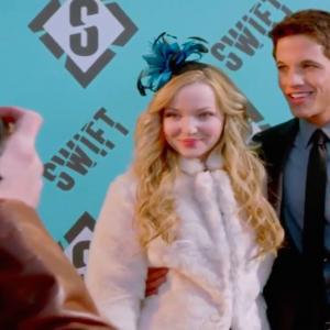 Still of Mike C Manning and Dove Cameron on set of Disney Channels Cloud 9