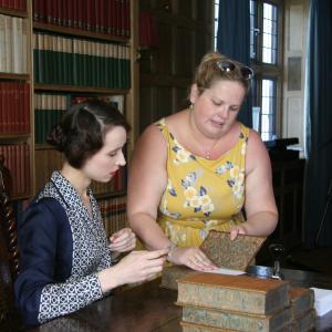 Working with our leading lady, Alix Dunsmore,in the library on London Wall