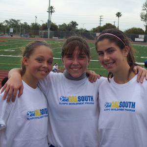 So Cal Blues soccer teammates Juliana Kaleigh Monica at ODP try outs
