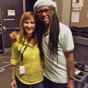 Carole Myers backstage with Nile Rodgers at Night of the Proms concert Dallas TX June 2014
