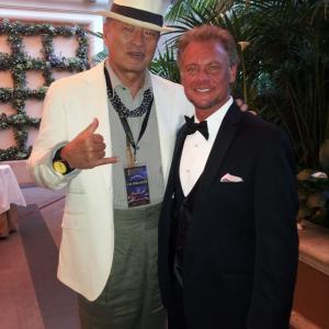 Cary Hiroyuki Tagawa and Tracy Kowalski at the Four Seasons Beverly Hills awards night for the Beverly Hills Film Festival 2013