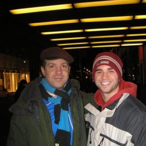 Shane Brady with Jason Sudeikis after a live taping of SATURDAY NIGHT LIVE