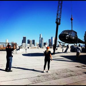 On the set of Layover  landing our chopper shell on the roof of CCS