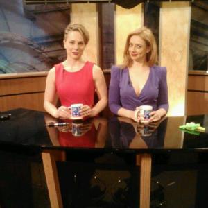 A still from Lady Business episode one Newscast October 2012 With Jenny Grace and Rebecca Whitehurst