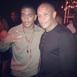 Dr Dre and Sheldon A Smith at the wrap party for Straight Outta Compton