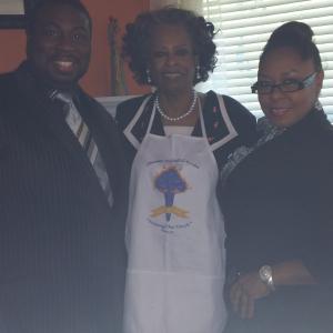 On set of FORGIVE+FORGET W/actress Carol Sutton and Sheryl Denise