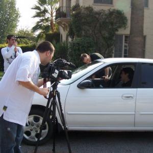 Aloyan behind camera on the set of Dark Eyes 2010