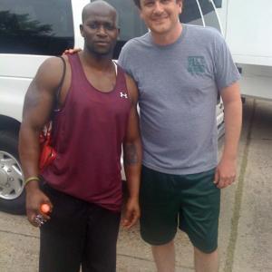 Me and Jason Segel on the set of Jeff Who Lives at Home.