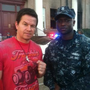 On the set of 2 guns with Mark Wahlberg
