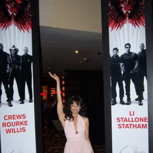 Elly Kaye at the World Premiere of the muscly macho action film The Expendables at Planet Hollywood in Las Vegas!
