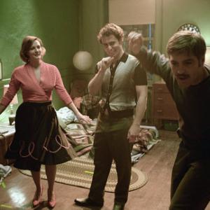 Drew Barrymore George Clooney and Sam Rockwell in Confessions of a Dangerous Mind 2002